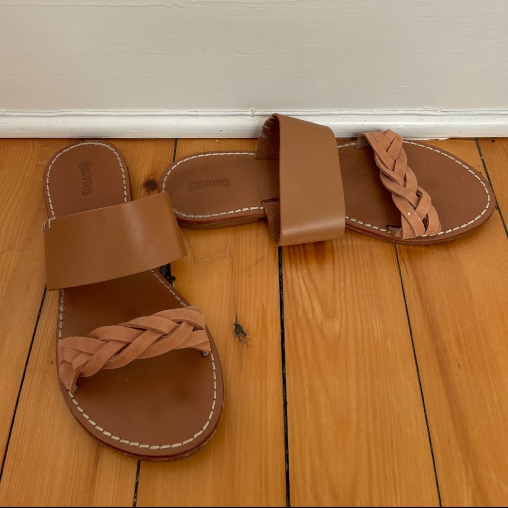 Soludos Flat Tan Sandals Size 8